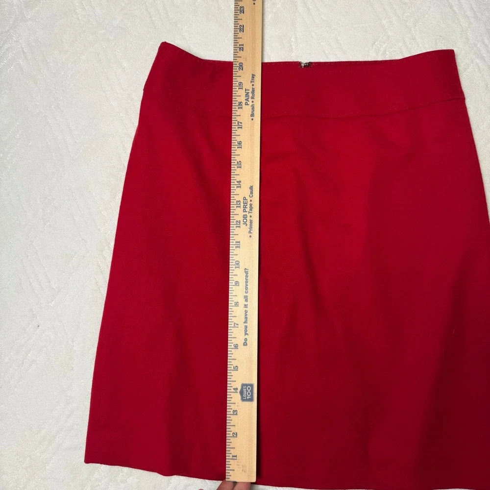 Preppy Classic Talbots Red 99% Wool A-Line Skirt Size 6 Knee Length